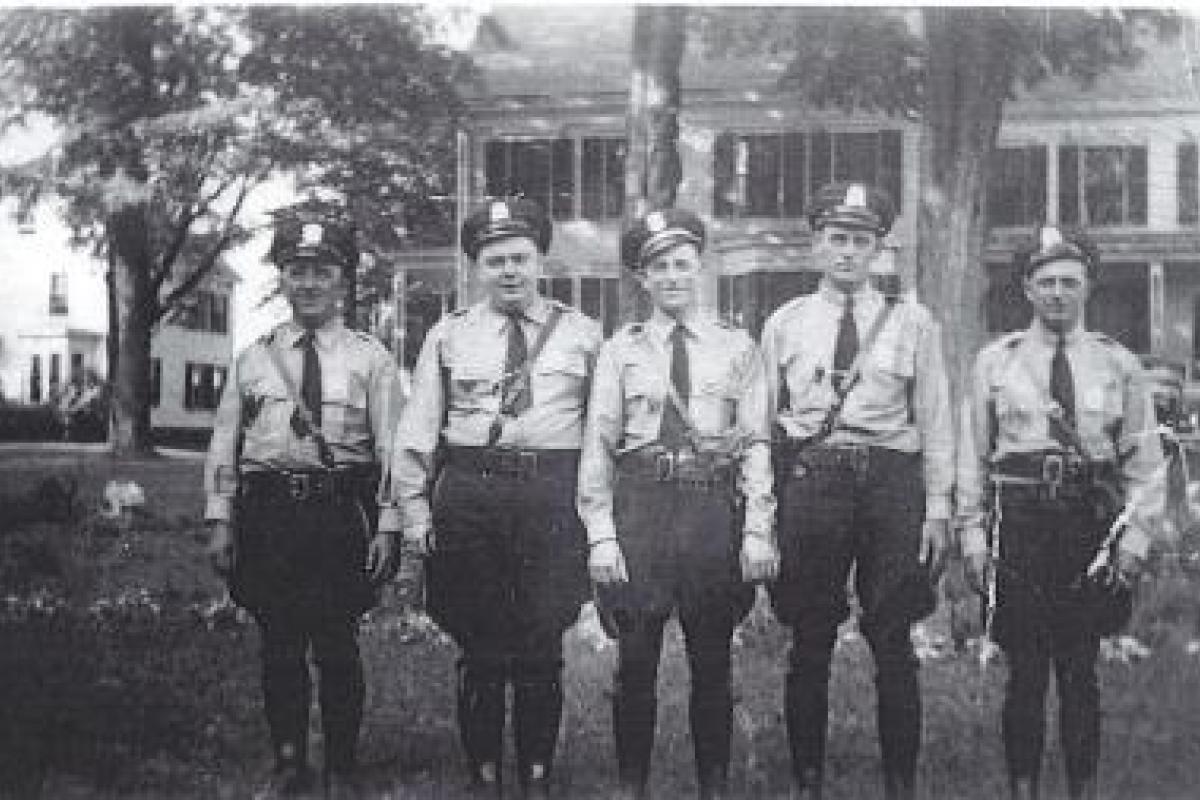 1942 Bib Gagnon, Dick GreenLeaf, Chief louis Holt, Dick Kneeland and Charlie Newcomb.