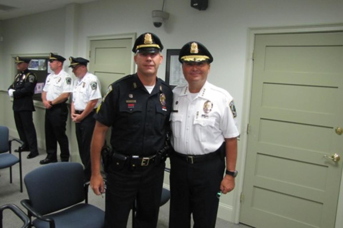 Chief Mulligan with newly promoted Sergeant Hatch.
